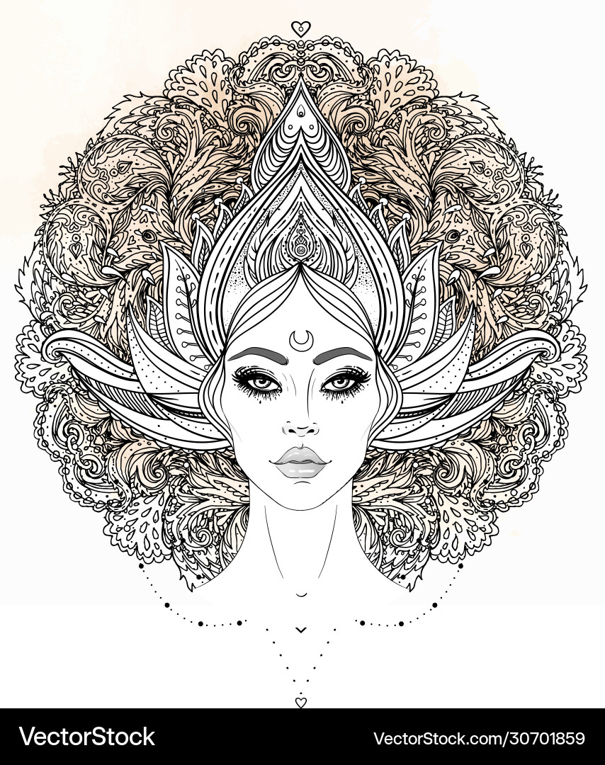 Tribal fusion boho diva beautiful asian divine Tribal fusion boho diva beautiful asian divine vector image