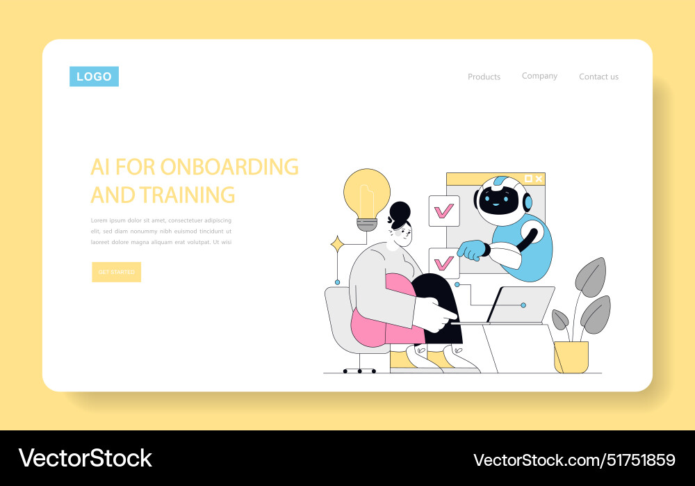 Using ai for human resources flat Vector Image