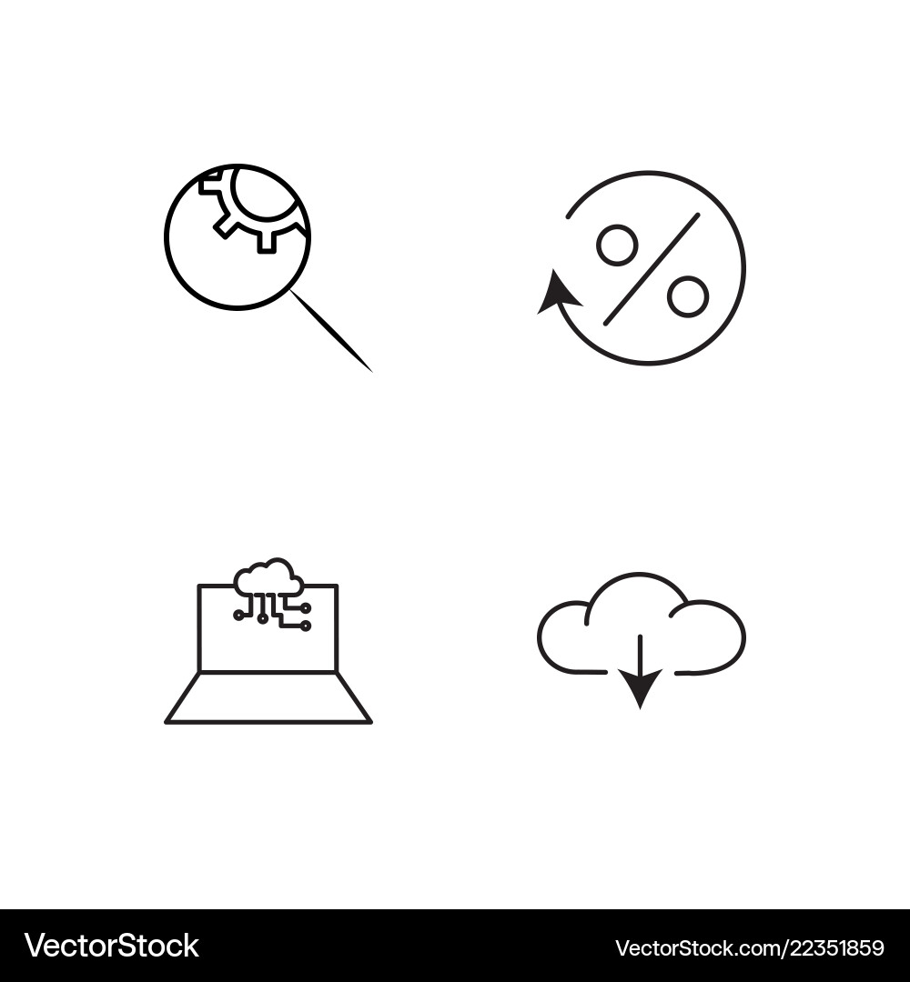 Web simple outlined icons set Web simple outlined icons set Vector Image
