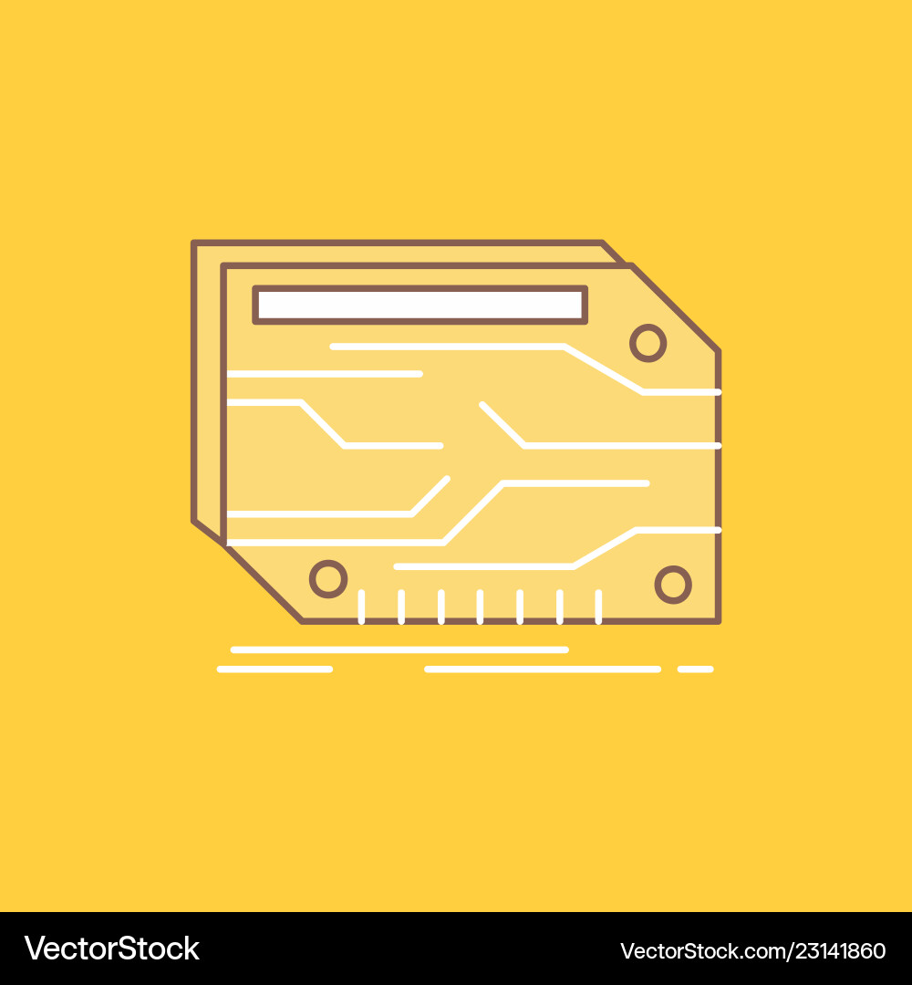 Card component custom electronic memory flat line Card component custom electronic memory flat line vector image
