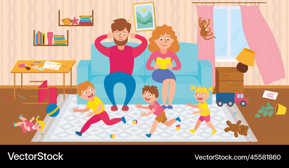 Children bad behavior flat Royalty Free Vector Image