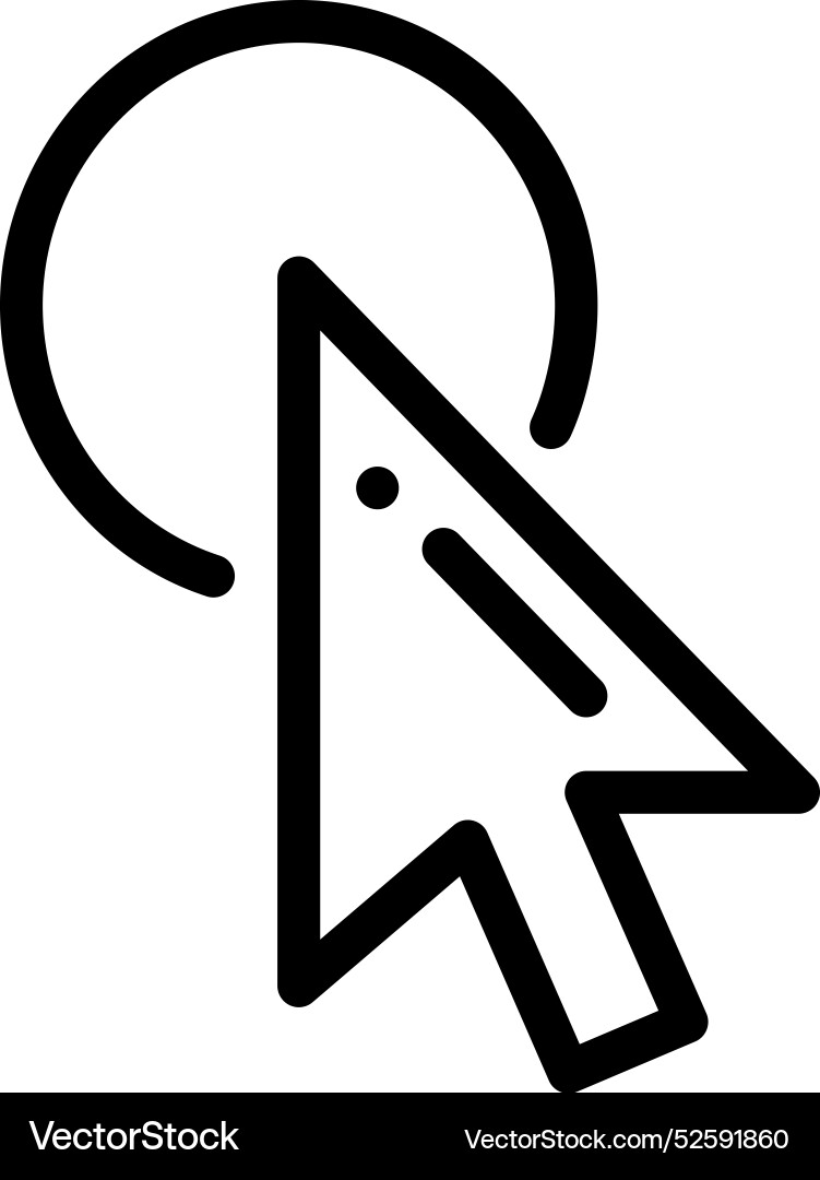 Click icon thin linear style design isolated Click icon thin linear style design isolated vector image