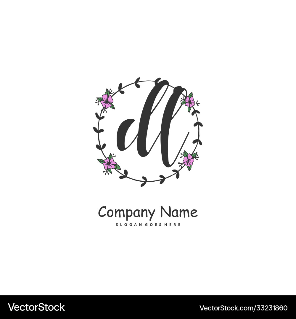 D l dl initial handwriting and signature logo D l dl initial handwriting and signature logo vector image