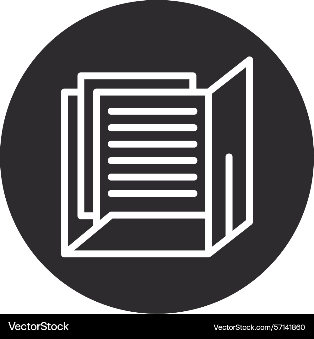 Document folder inverted circle black vector image