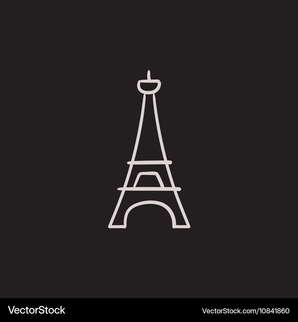 Eiffel tower sketch icon Vector Image