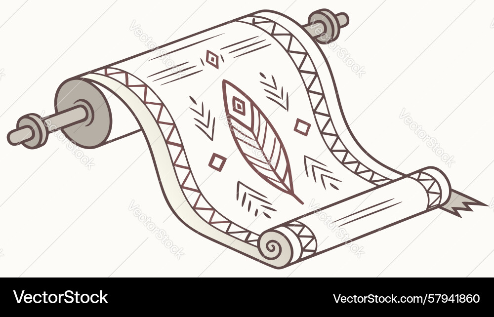 Geometric Scroll with Chevron Vector Image