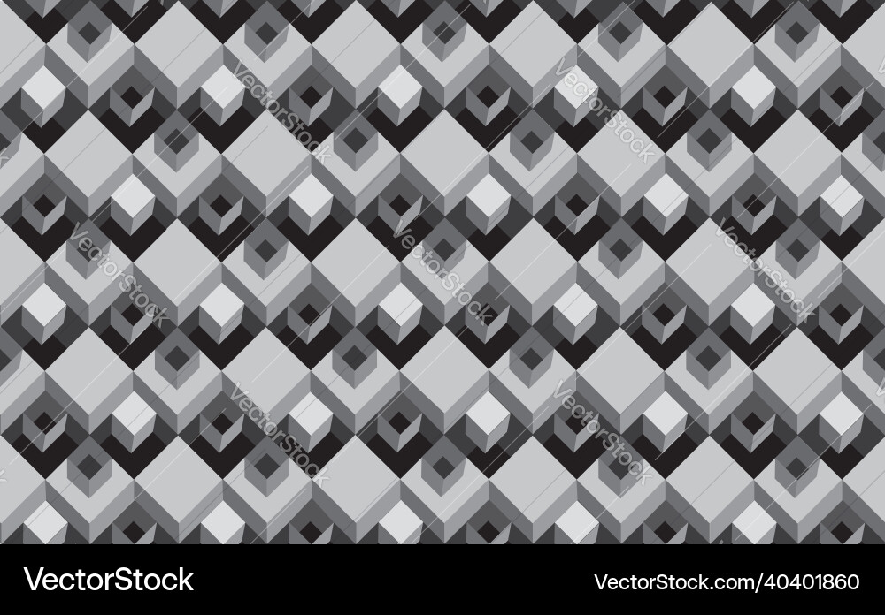 Geometric seamless pattern with three-dimensional Vector Image
