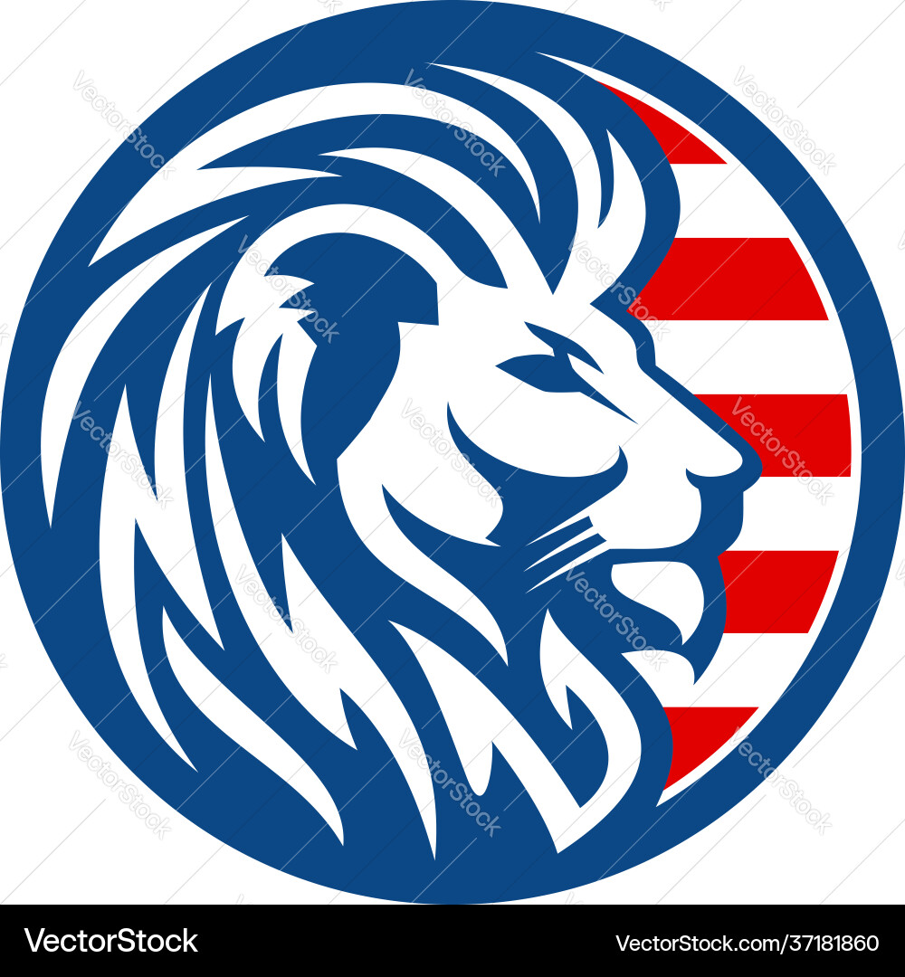 Lion Head Logo Template vector image