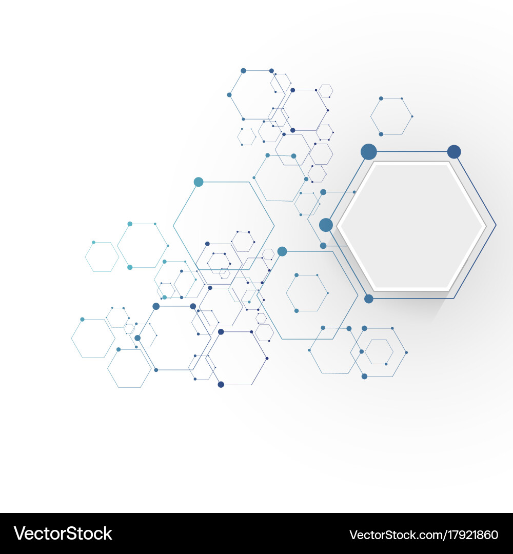 Molecular Connection - Hexagon Structure vector image