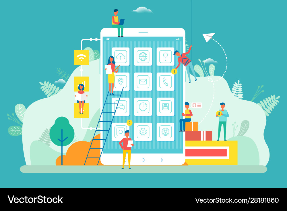 Monile phone application developers smartphone Vector Image
