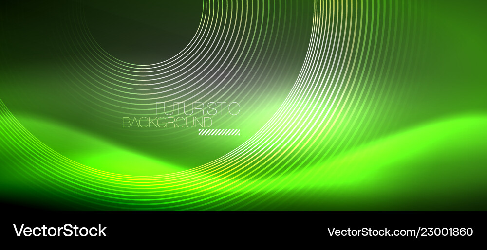 Neon circles abstract background shiny lines Vector Image