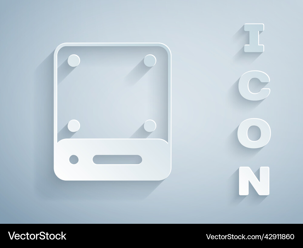 Paper cut server data web hosting icon isolated Paper cut server data web hosting icon isolated vector image