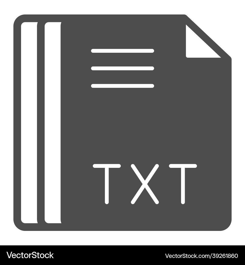 Paper sheets text document file txt solid icon Vector Image