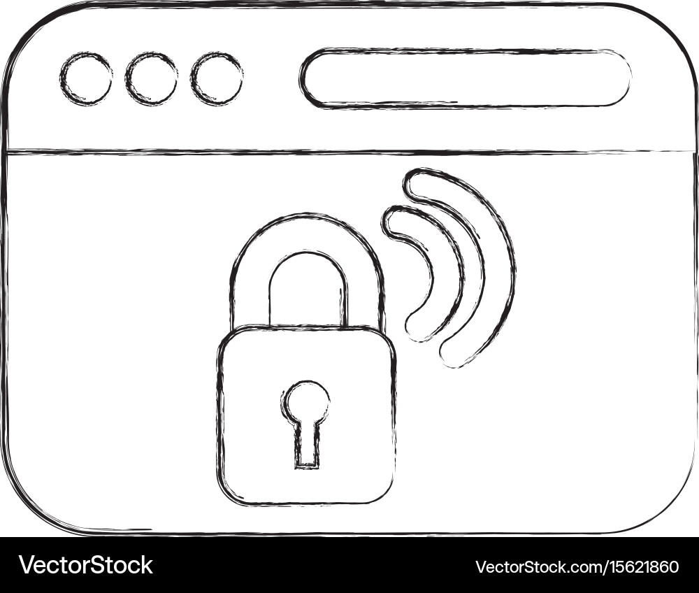 Safe secure padlock with wifi signal vector image