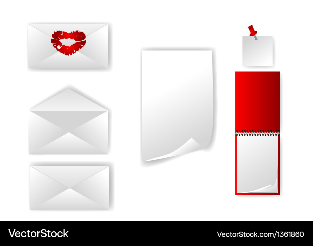 Set of envelope and paper Vector Image