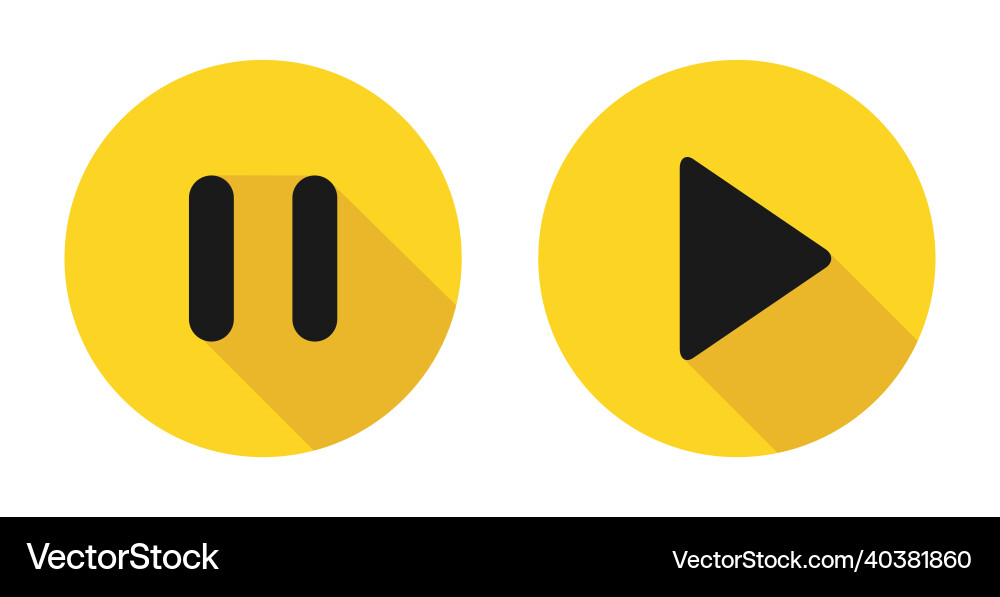 Set of stop pause and play icon interface media Set of stop pause and play icon interface media Vector Image