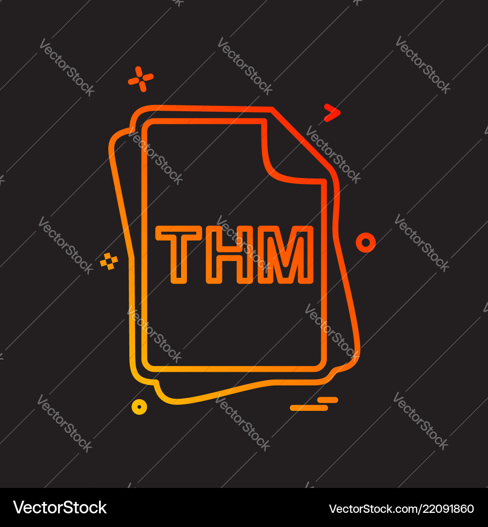 Thm file type icon design Vector Image