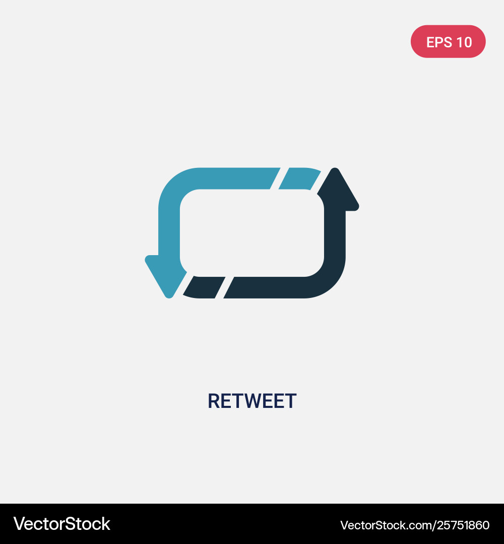 Two color retweet icon from user interface vector image