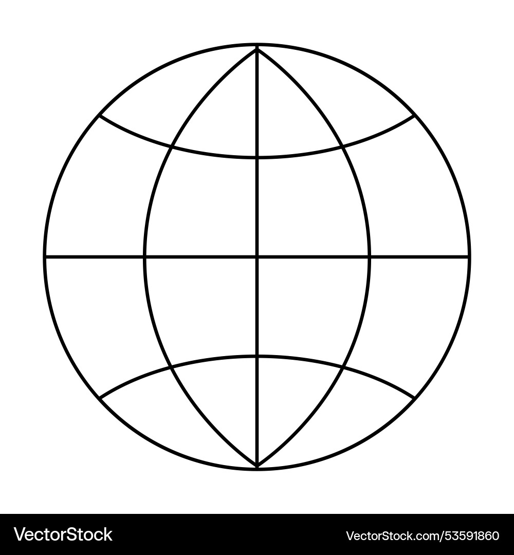 World globe outline with intersecting lines World globe outline with intersecting lines vector image