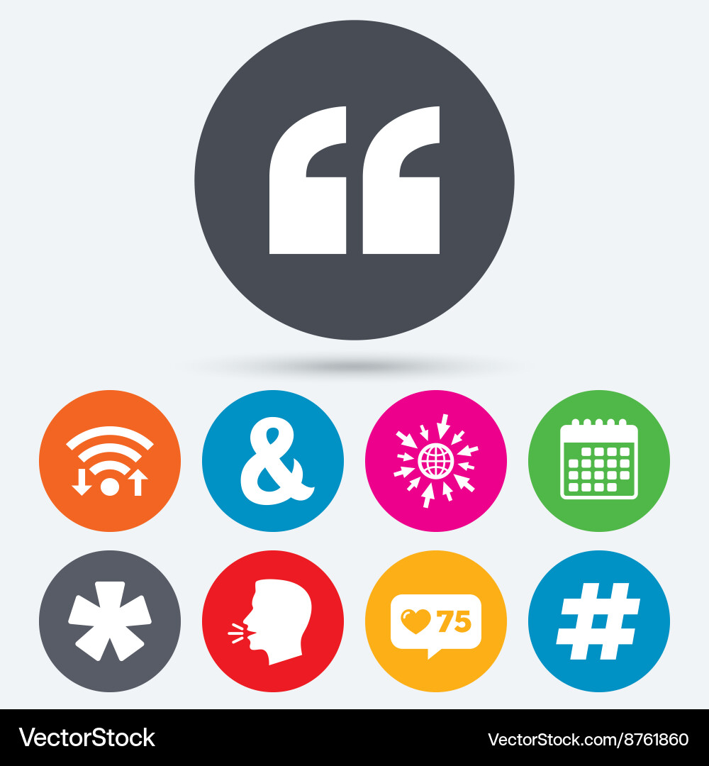 Zitat asterisk Fußnote Icons Hashtag Symbol Vektorbild