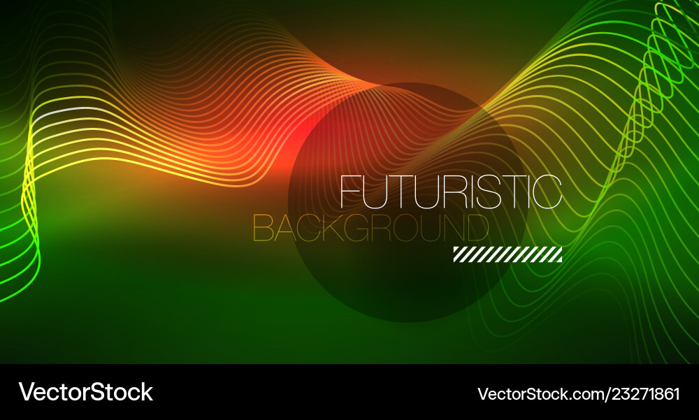Abstract shiny glowinng color wave design element Vector Image