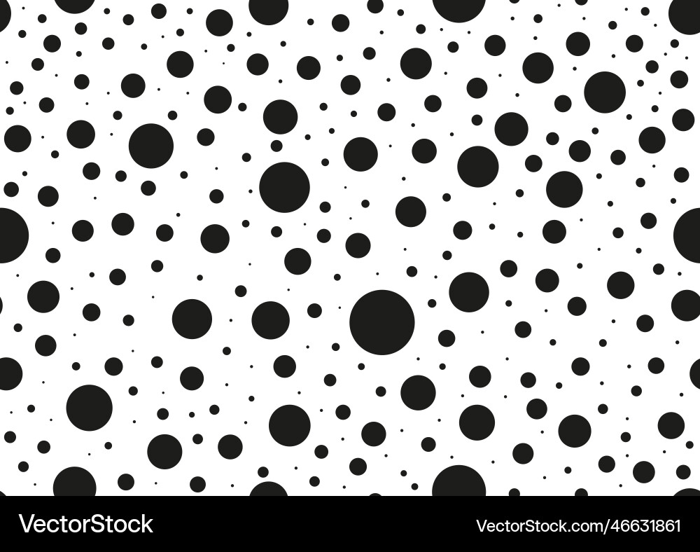 Black polka dot circular random seamless pattern Vector Image