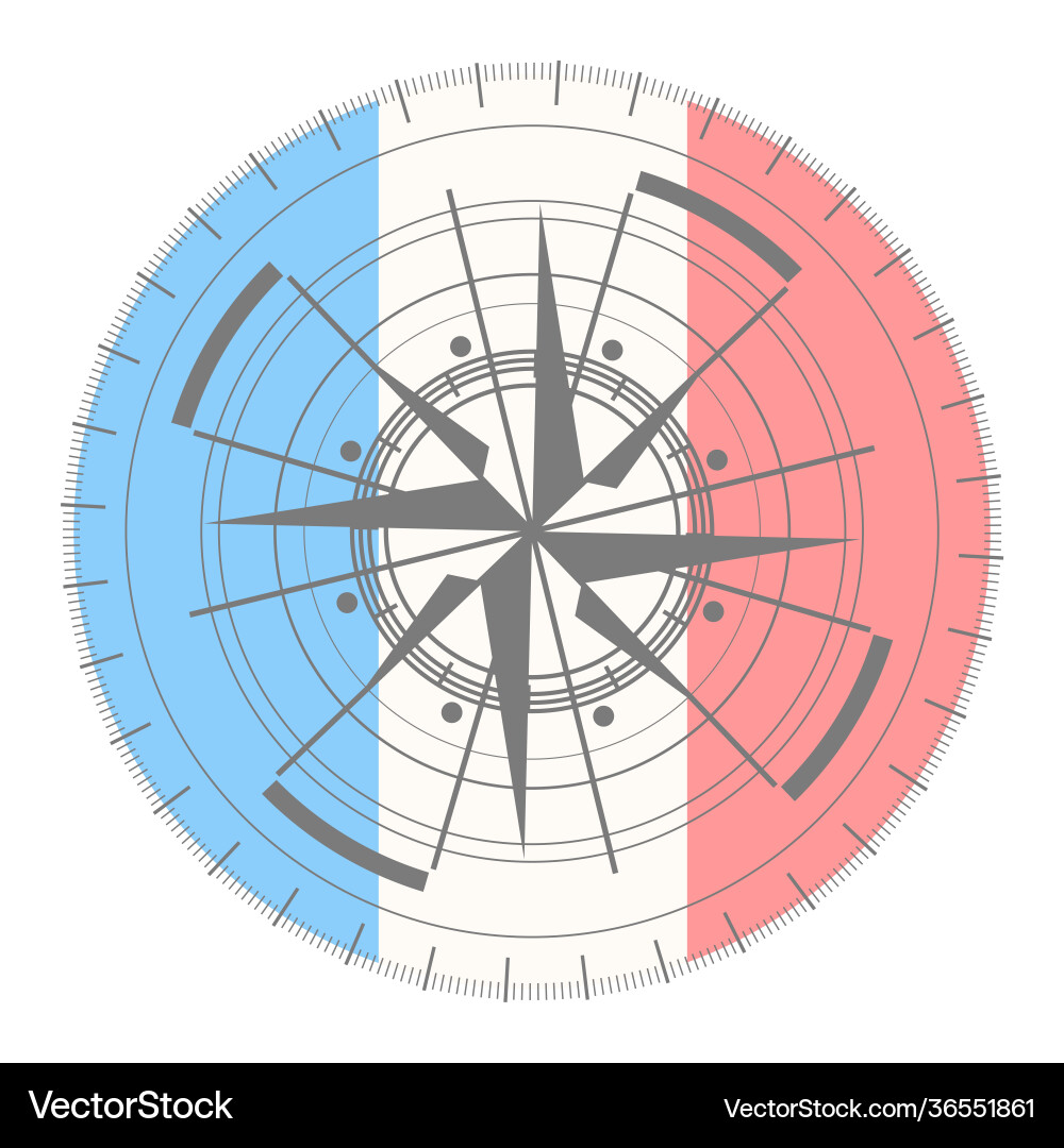 Compass symbol on geometry pattern vector image