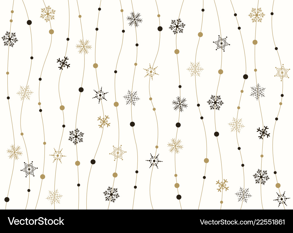 Golden Snowflake Pattern Vector Image