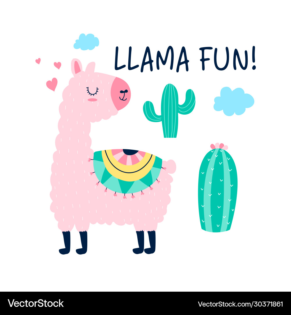 Hand drawing llama Hand drawing llama vector image