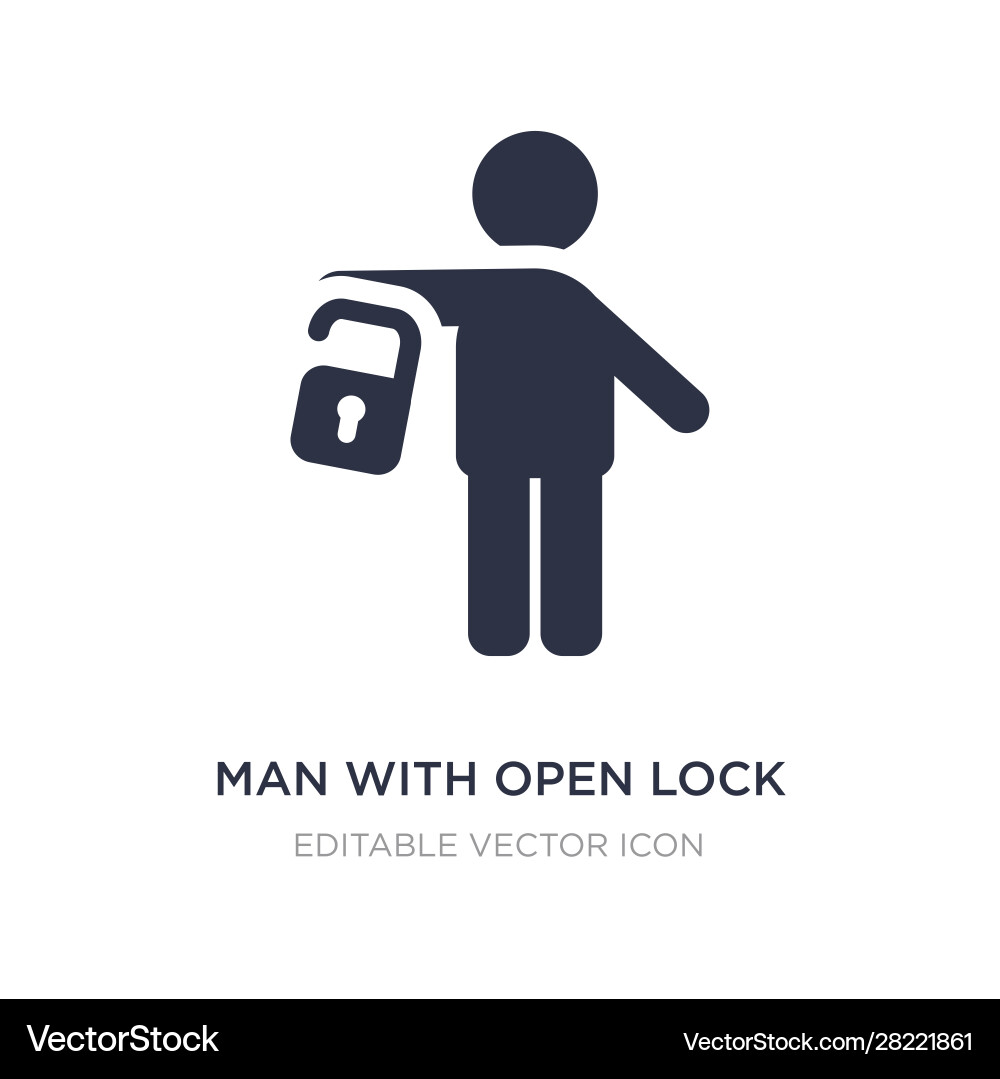 Man with open lock icon on white background vector image