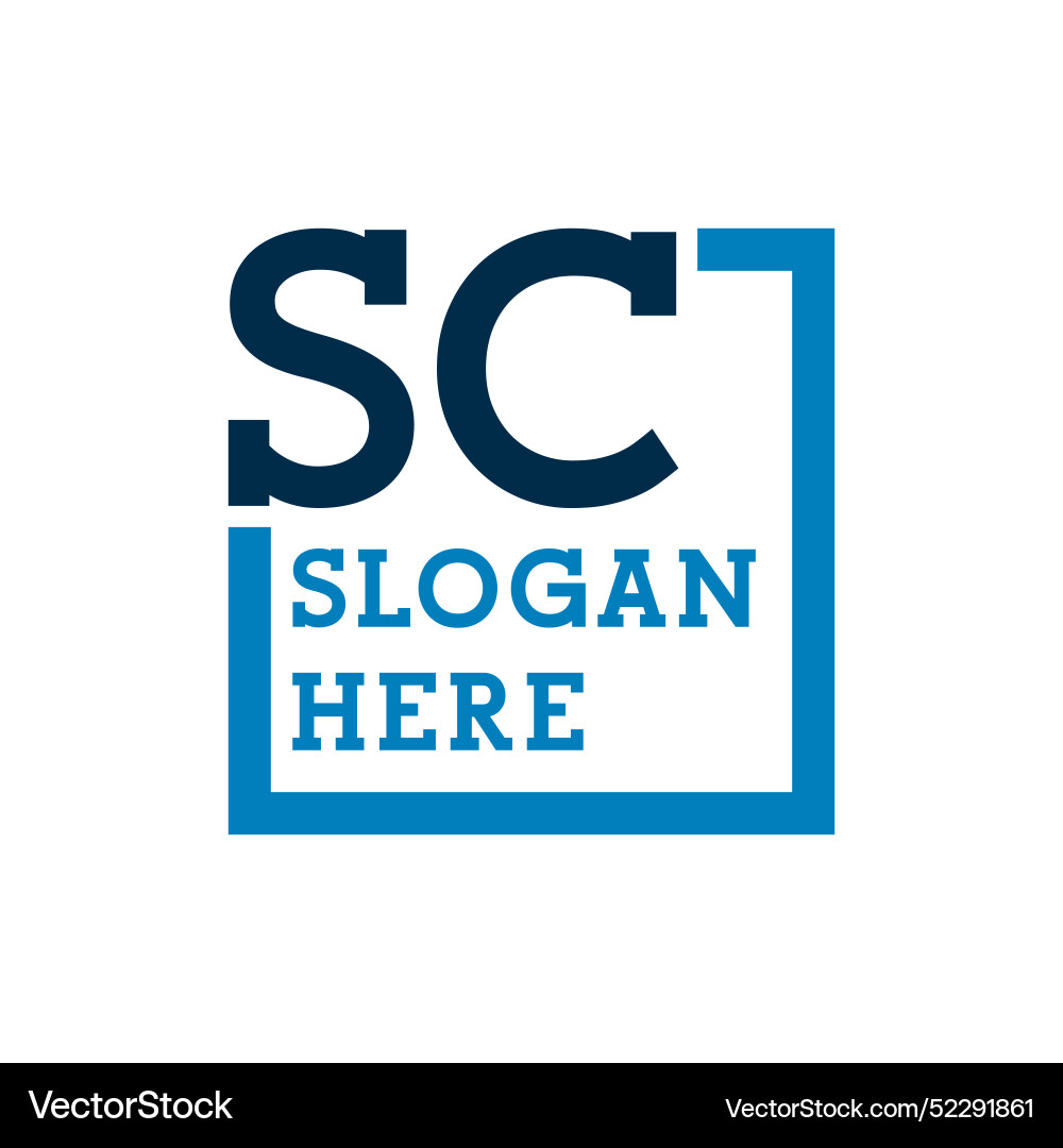 Minimal initials logo letters s and c sc initial Vector Image