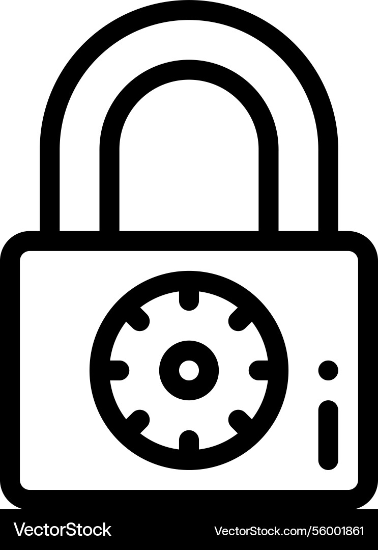 Padlock icon thin linear style design isolated Padlock icon thin linear style design isolated vector image
