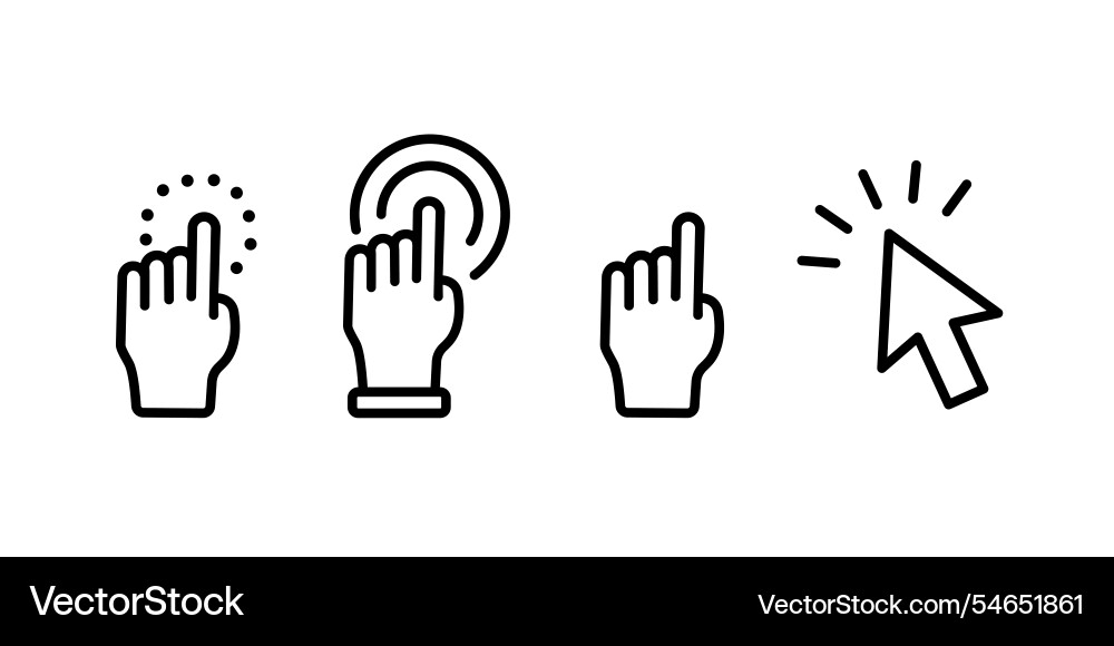 Pointer cursor computer mouse icon clicking Pointer cursor computer mouse icon clicking vector image