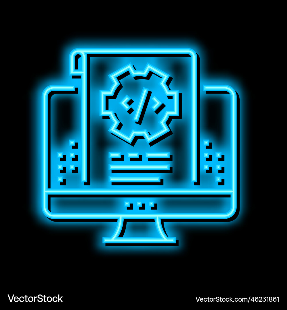 Script code neon glow icon Vector Image