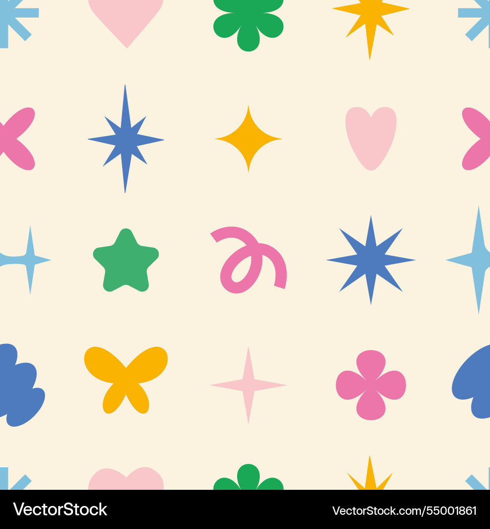 Seamless pattern with trendy abstract figures Vector Image