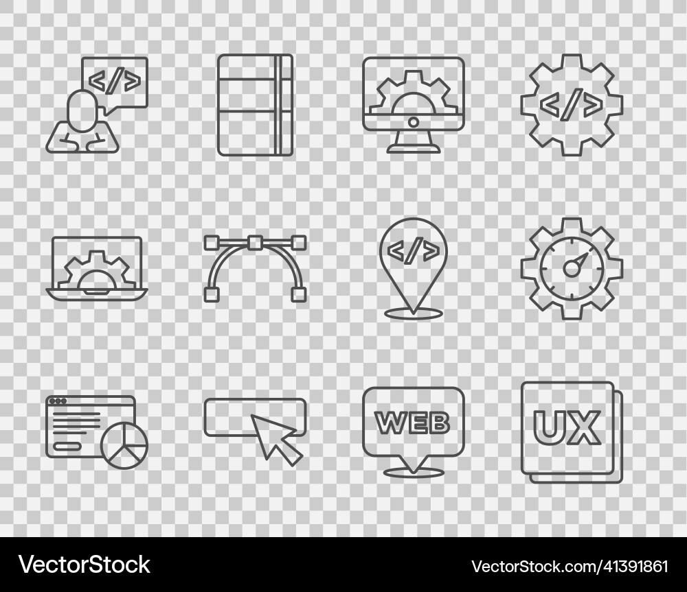 Set line website statistic ui or ux design Set line website statistic ui or ux design vector image