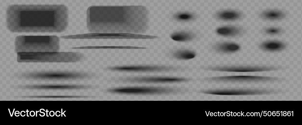 Shadows isolated set of round and square Shadows isolated set of round and square vector image