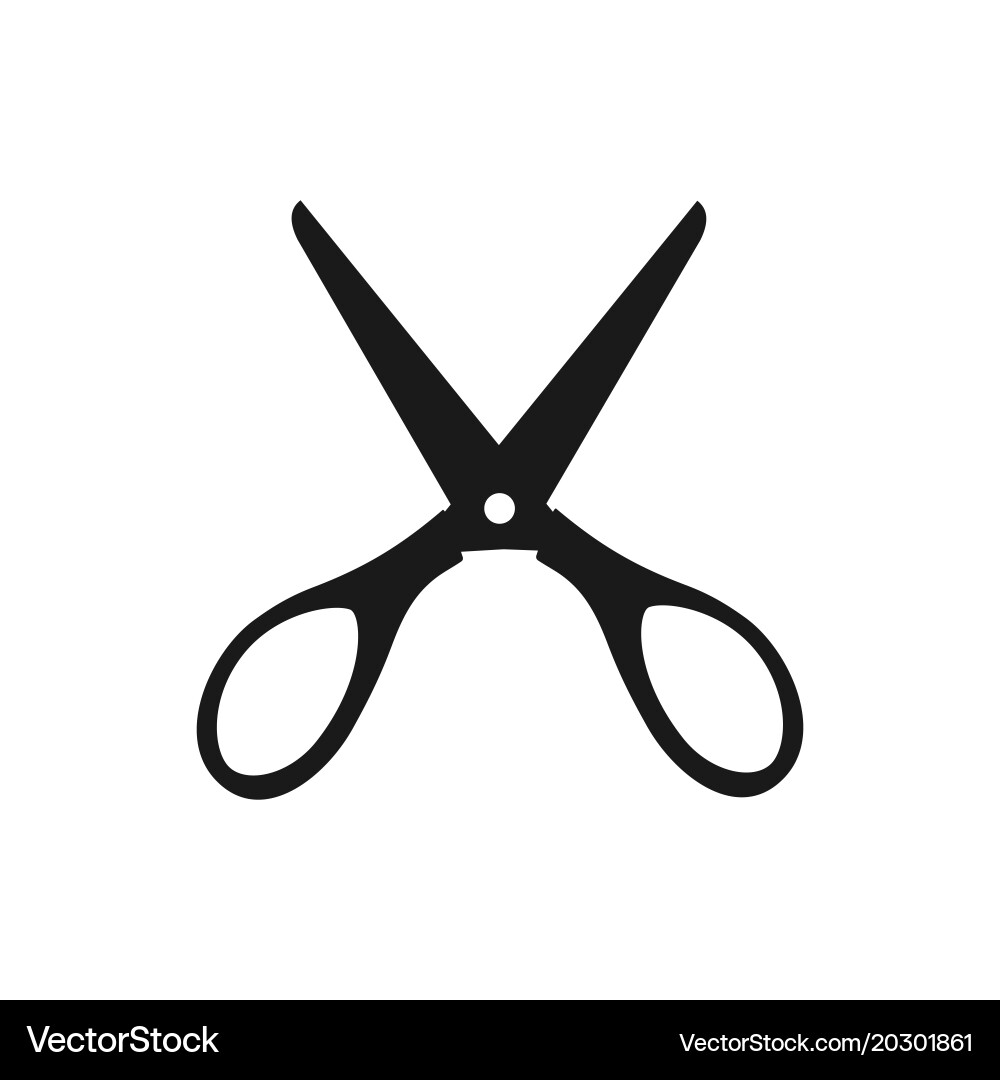 Silhouette of very open scissors Vector Image