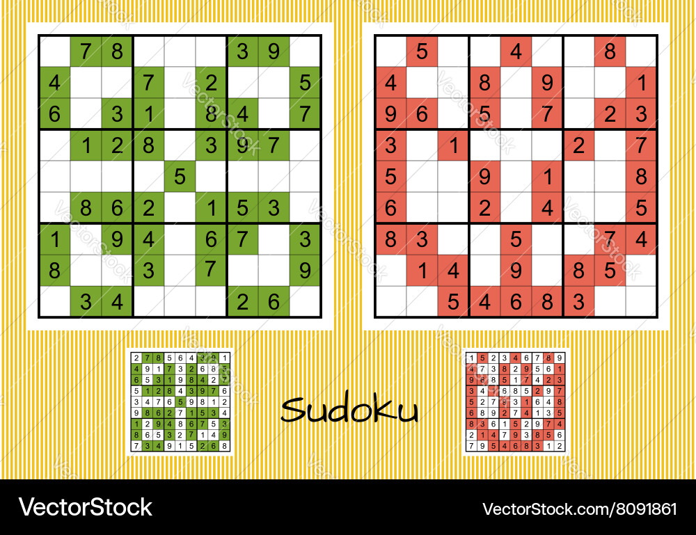 Unique sudoku set vector image