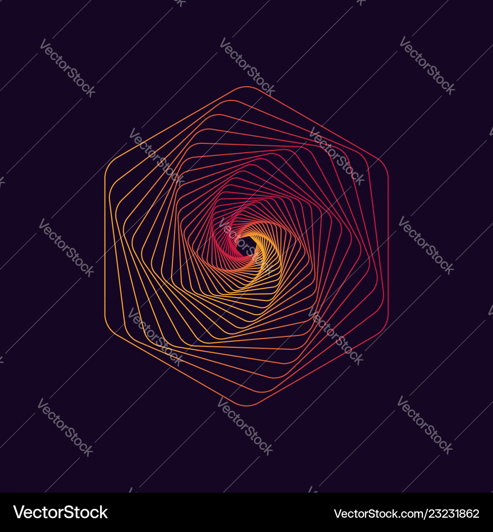 Abstrakte dynamische hexagonale Form bunt linear Abstrakte dynamische hexagonale Form bunt linear vektorbild