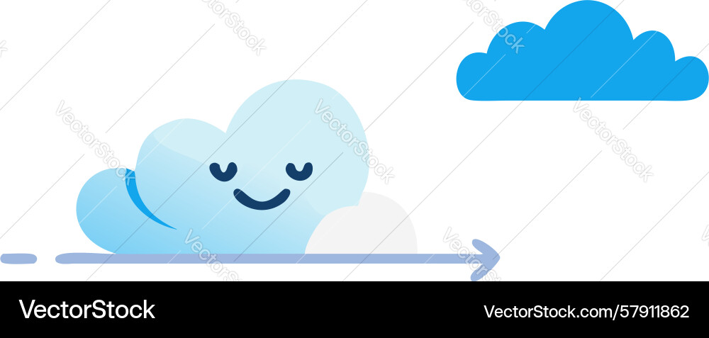 Advancing clouds with subtle directional arrow Vector Image