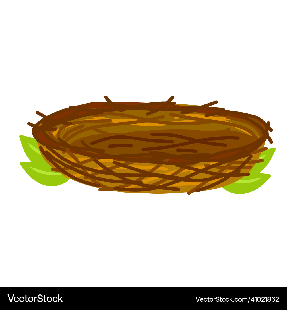 Bird nest element of forest vector image