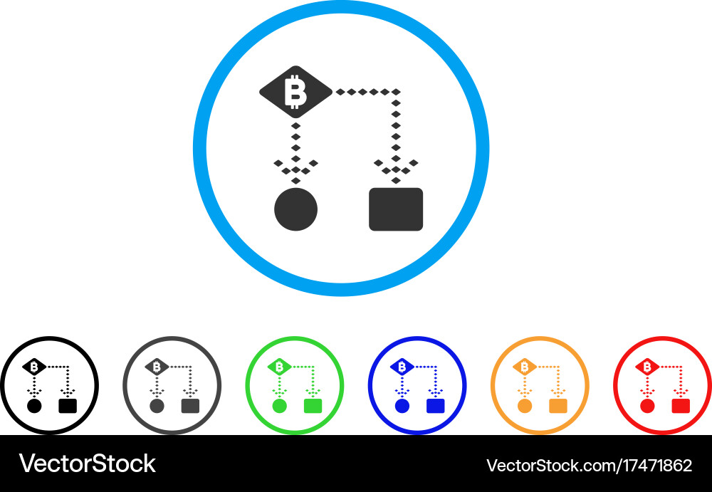 Bitcoin algorithm scheme rounded icon vector image
