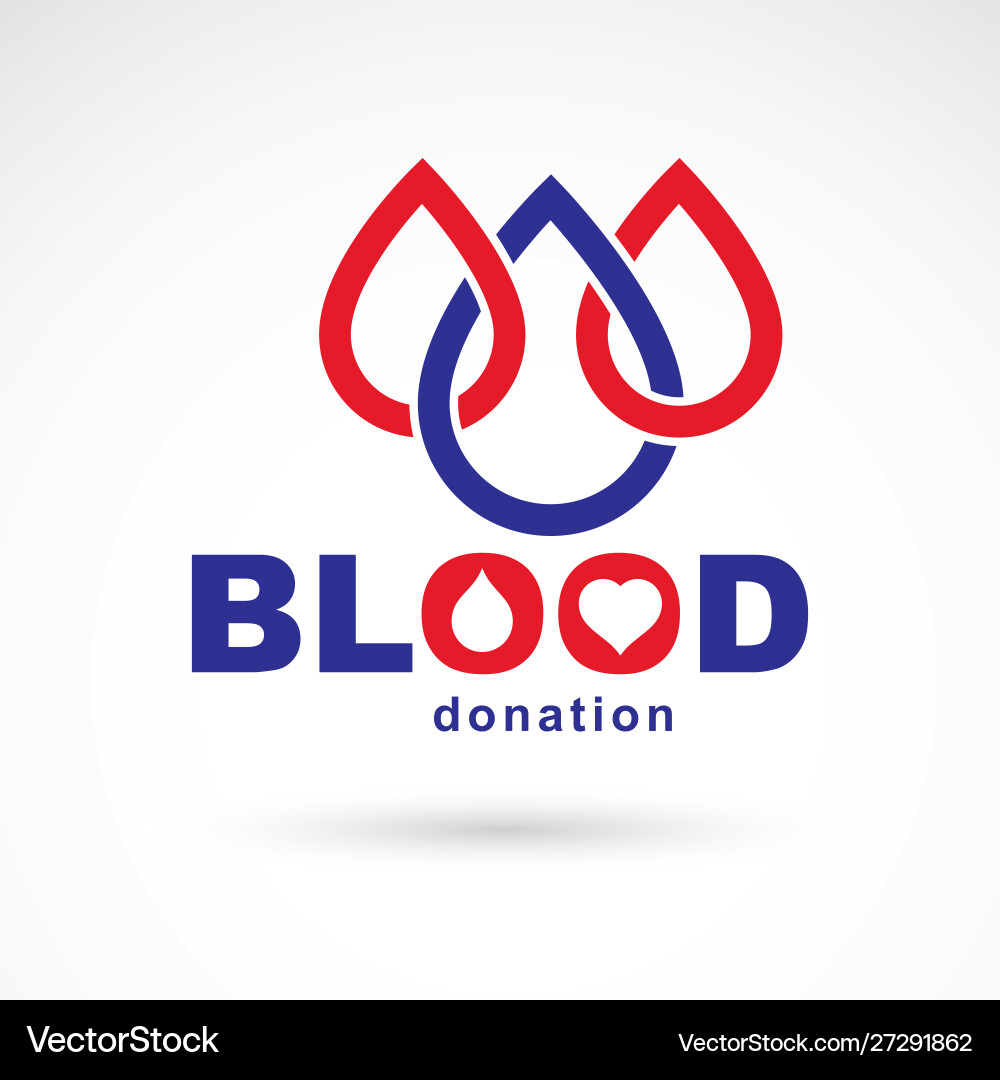 Blood donation inscription made with heart shape Blood donation inscription made with heart shape vector image