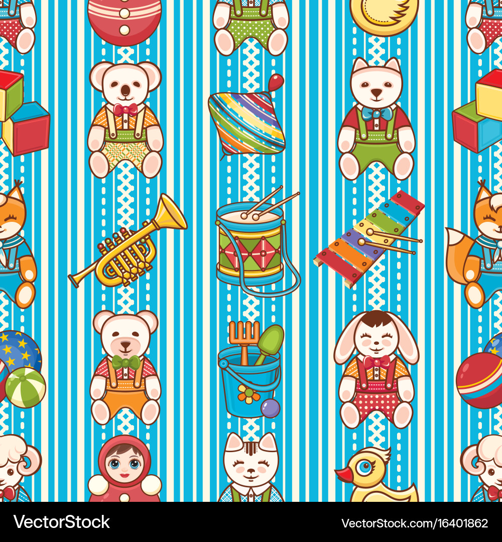 Child toy seamless pattern design element Vector Image