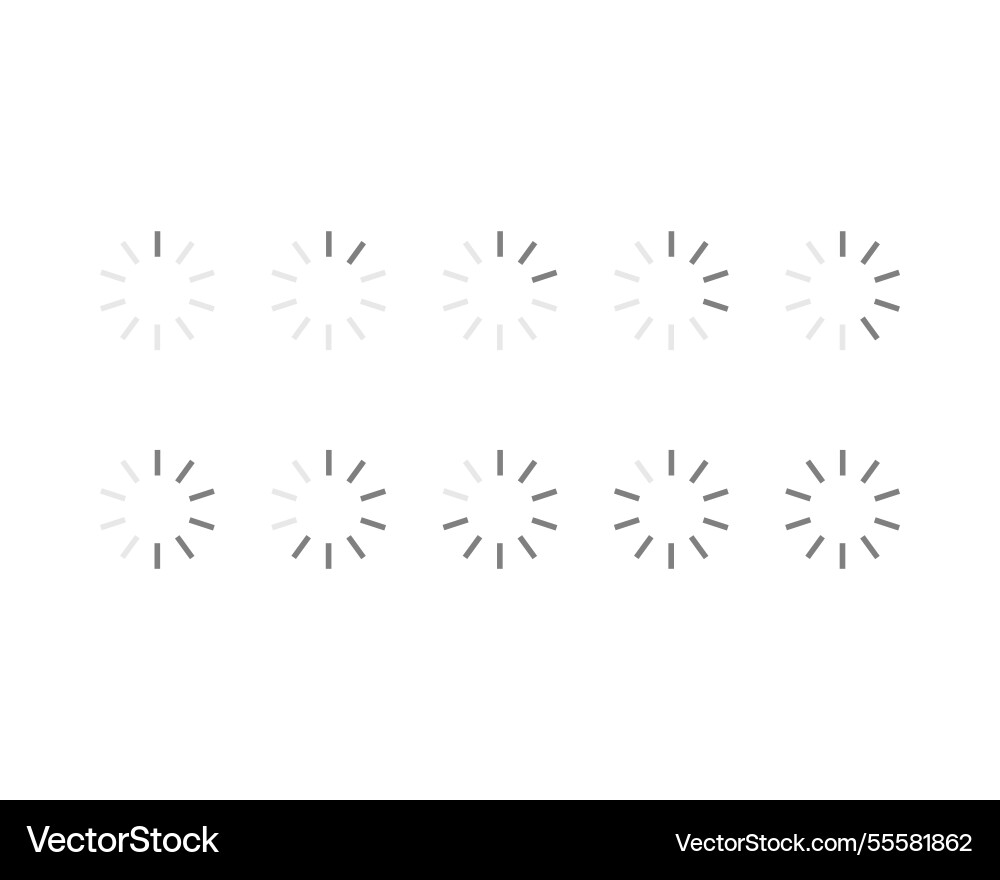 Collection loading bar status icon set of loaded Vector Image