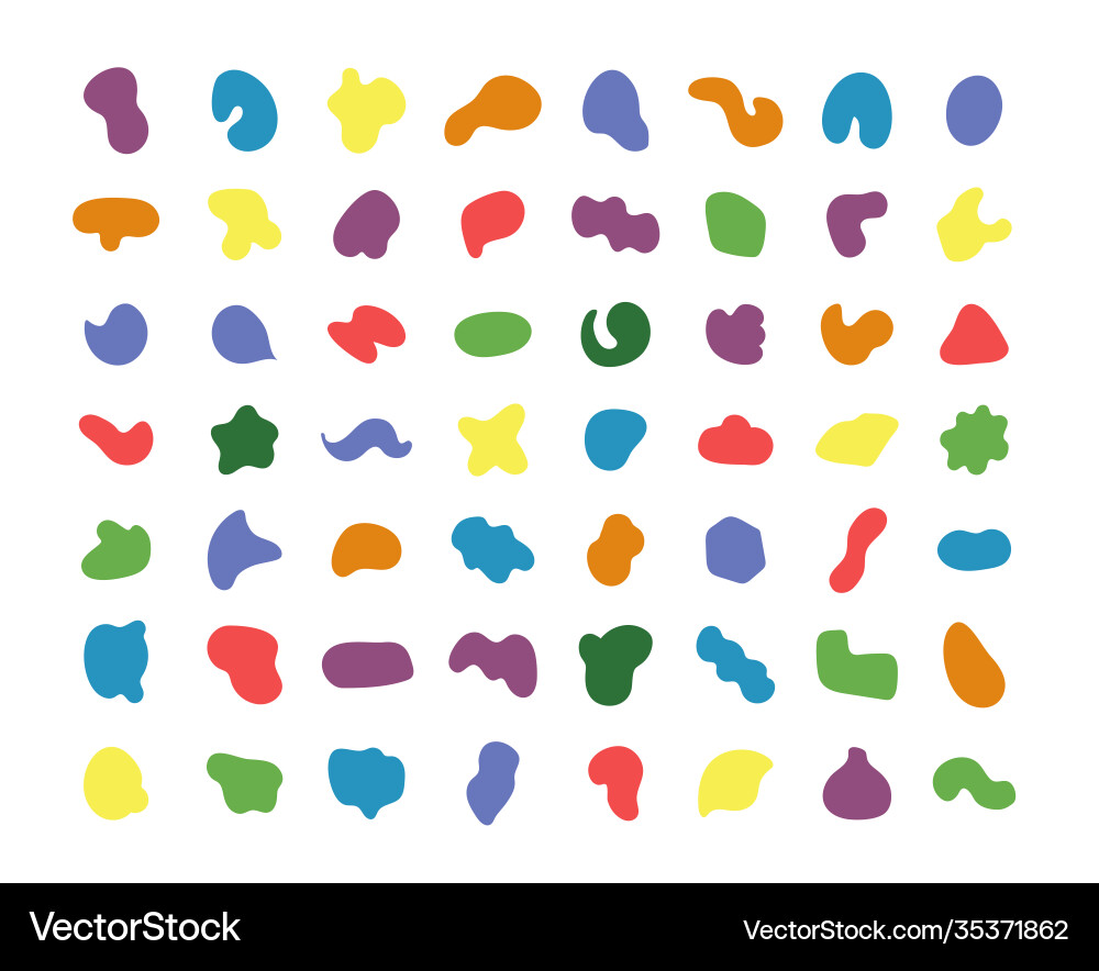 Colorful Organic Blot Shapes Vector Image