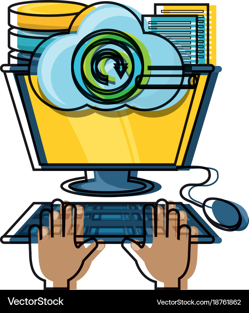 Computer and dat center design vector image