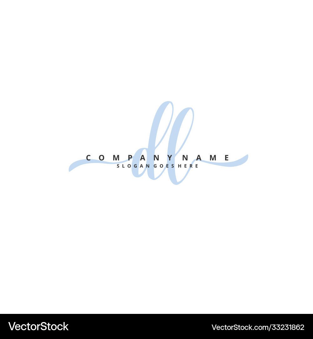 D l dl initial handwriting and signature logo D l dl initial handwriting and signature logo vector image