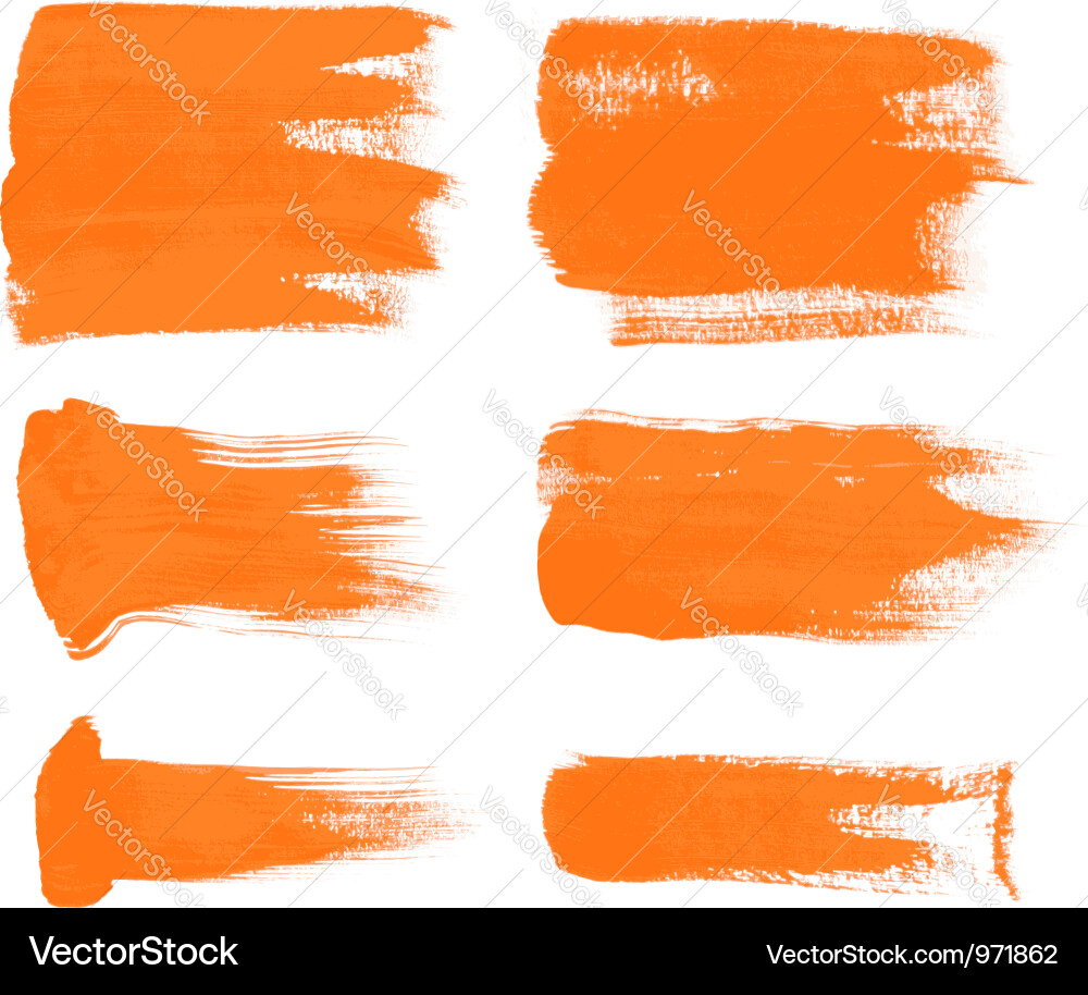 Dynamic Orange Brush Strokes Vector Image